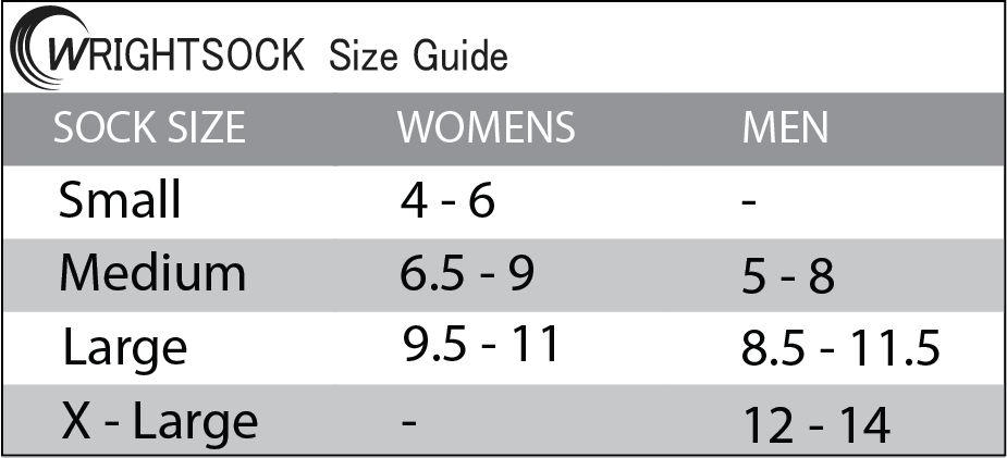 Wrightsock Size Guide